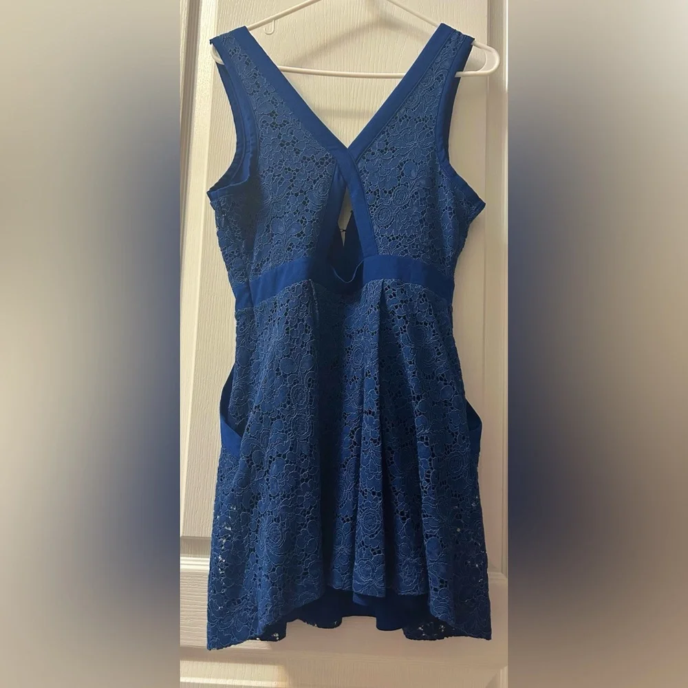 Free People Blue Lace Backless Dress - Picture 3 of 6